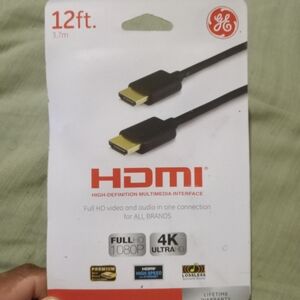 12ft Black HDMI Cable - Full HD 1080p / 4K Ultra HD
